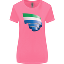 Curled Sierra Leone Flag Leonian Day Football Womens Wider Cut T-Shirt Azalea