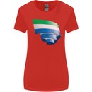 Curled Sierra Leone Flag Leonian Day Football Womens Wider Cut T-Shirt Red