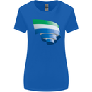 Curled Sierra Leone Flag Leonian Day Football Womens Wider Cut T-Shirt Royal Blue