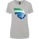 Curled Sierra Leone Flag Leonian Day Football Womens Wider Cut T-Shirt Sports Grey