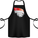 Curled Singapore Flag Singaporean Day Football Cotton Apron 100% Organic Black