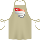 Curled Singapore Flag Singaporean Day Football Cotton Apron 100% Organic Khaki
