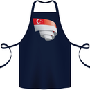 Curled Singapore Flag Singaporean Day Football Cotton Apron 100% Organic Navy Blue