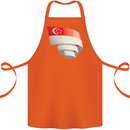 Curled Singapore Flag Singaporean Day Football Cotton Apron 100% Organic Orange