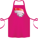 Curled Singapore Flag Singaporean Day Football Cotton Apron 100% Organic Pink