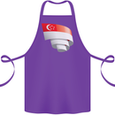 Curled Singapore Flag Singaporean Day Football Cotton Apron 100% Organic Purple
