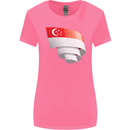 Curled Singapore Flag Singaporean Day Football Womens Wider Cut T-Shirt Azalea