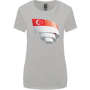 Curled Singapore Flag Singaporean Day Football Womens Wider Cut T-Shirt Sports Grey