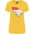 Curled Singapore Flag Singaporean Day Football Womens Wider Cut T-Shirt Yellow