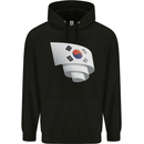 Curled South Korea Flag Korean Day Football Childrens Kids Hoodie Black