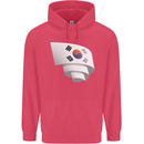 Curled South Korea Flag Korean Day Football Childrens Kids Hoodie Heliconia