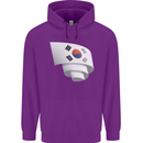 Curled South Korea Flag Korean Day Football Childrens Kids Hoodie Purple