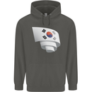 Curled South Korea Flag Korean Day Football Childrens Kids Hoodie Storm Grey
