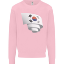 Curled South Korea Flag Korean Day Football Kids Sweatshirt Jumper Light Pink