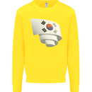 Curled South Korea Flag Korean Day Football Kids Sweatshirt Jumper Yellow