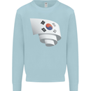 Curled South Korea Flag Korean Day Football Mens Sweatshirt Jumper Light Blue