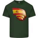Curled Spain Flag Spanish Day Football Mens Cotton T-Shirt Tee Top Forest Green