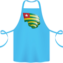 Curled Togo Flag Togolese Day Football Cotton Apron 100% Organic Turquoise