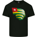 Curled Togo Flag Togolese Day Football Kids T-Shirt Childrens Black
