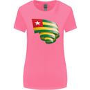 Curled Togo Flag Togolese Day Football Womens Wider Cut T-Shirt Azalea