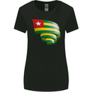 Curled Togo Flag Togolese Day Football Womens Wider Cut T-Shirt Black