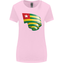 Curled Togo Flag Togolese Day Football Womens Wider Cut T-Shirt Light Pink