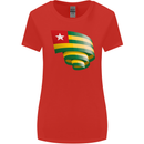 Curled Togo Flag Togolese Day Football Womens Wider Cut T-Shirt Red