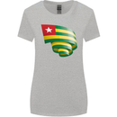 Curled Togo Flag Togolese Day Football Womens Wider Cut T-Shirt Sports Grey