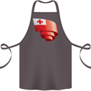 Curled Tongo Flag Tongan Day Football Cotton Apron 100% Organic Dark Grey