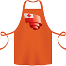 Curled Tongo Flag Tongan Day Football Cotton Apron 100% Organic Orange
