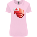 Curled Tongo Flag Tongan Day Football Womens Wider Cut T-Shirt Light Pink