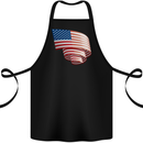 Curled USA Flag Independence Day Football Cotton Apron 100% Organic Black