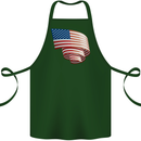Curled USA Flag Independence Day Football Cotton Apron 100% Organic Forest Green