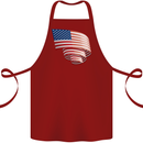 Curled USA Flag Independence Day Football Cotton Apron 100% Organic Maroon