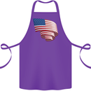 Curled USA Flag Independence Day Football Cotton Apron 100% Organic Purple