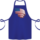 Curled USA Flag Independence Day Football Cotton Apron 100% Organic Royal Blue