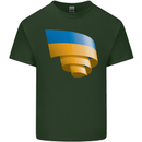 Curled Ukraine Flag Ukrainian Day Football Mens Cotton T-Shirt Tee Top Forest Green