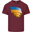 Curled Ukraine Flag Ukrainian Day Football Mens Cotton T-Shirt Tee Top Maroon