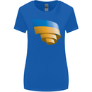 Curled Ukraine Flag Ukrainian Day Football Womens Wider Cut T-Shirt Royal Blue