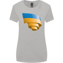Curled Ukraine Flag Ukrainian Day Football Womens Wider Cut T-Shirt Sports Grey