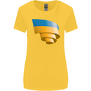 Curled Ukraine Flag Ukrainian Day Football Womens Wider Cut T-Shirt Yellow