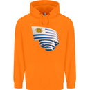 Curled Uruguay Flag Uruguayan Day Football Childrens Kids Hoodie Orange