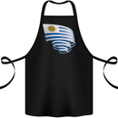Curled Uruguay Flag Uruguayan Day Football Cotton Apron 100% Organic Black