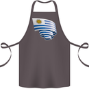 Curled Uruguay Flag Uruguayan Day Football Cotton Apron 100% Organic Dark Grey