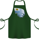 Curled Uruguay Flag Uruguayan Day Football Cotton Apron 100% Organic Forest Green