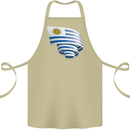 Curled Uruguay Flag Uruguayan Day Football Cotton Apron 100% Organic Khaki