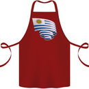 Curled Uruguay Flag Uruguayan Day Football Cotton Apron 100% Organic Maroon