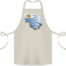 Curled Uruguay Flag Uruguayan Day Football Cotton Apron 100% Organic Natural