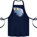 Curled Uruguay Flag Uruguayan Day Football Cotton Apron 100% Organic Navy Blue