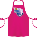 Curled Uruguay Flag Uruguayan Day Football Cotton Apron 100% Organic Pink